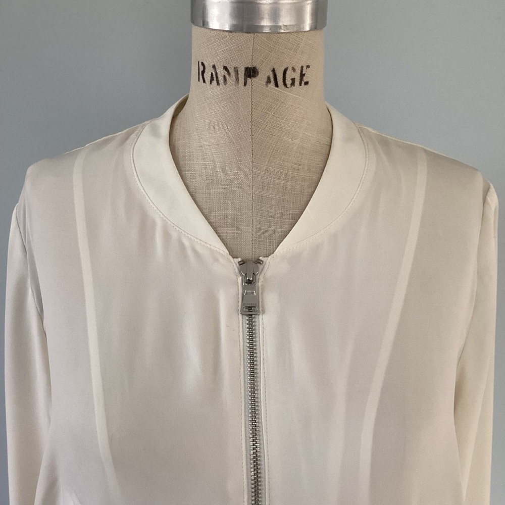 Express Ivory Cream Bomber Zip Up Jacket Size Small - Picture 1 of 12